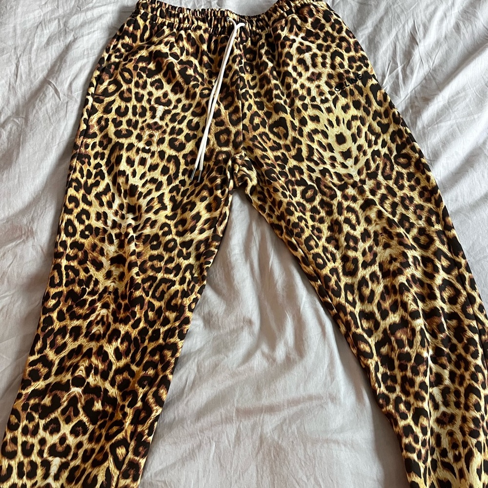 Celine leopard print logo jogger sweatpants